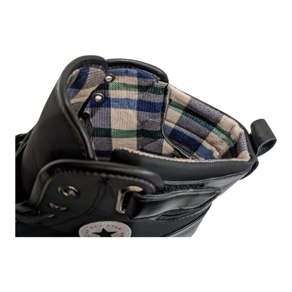 Max Star Men's Black Lace Up High Tops Faux Leather Straps Plaid Size 46, NWOT - Picture 8 of 14